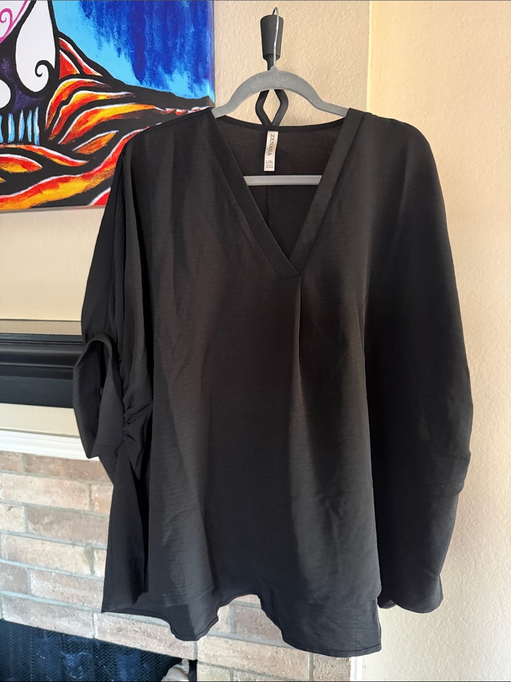 Zenana Black V-Neck blouse